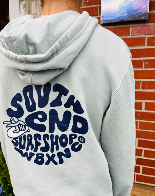 Retro Logo Adult Hoodie Sage