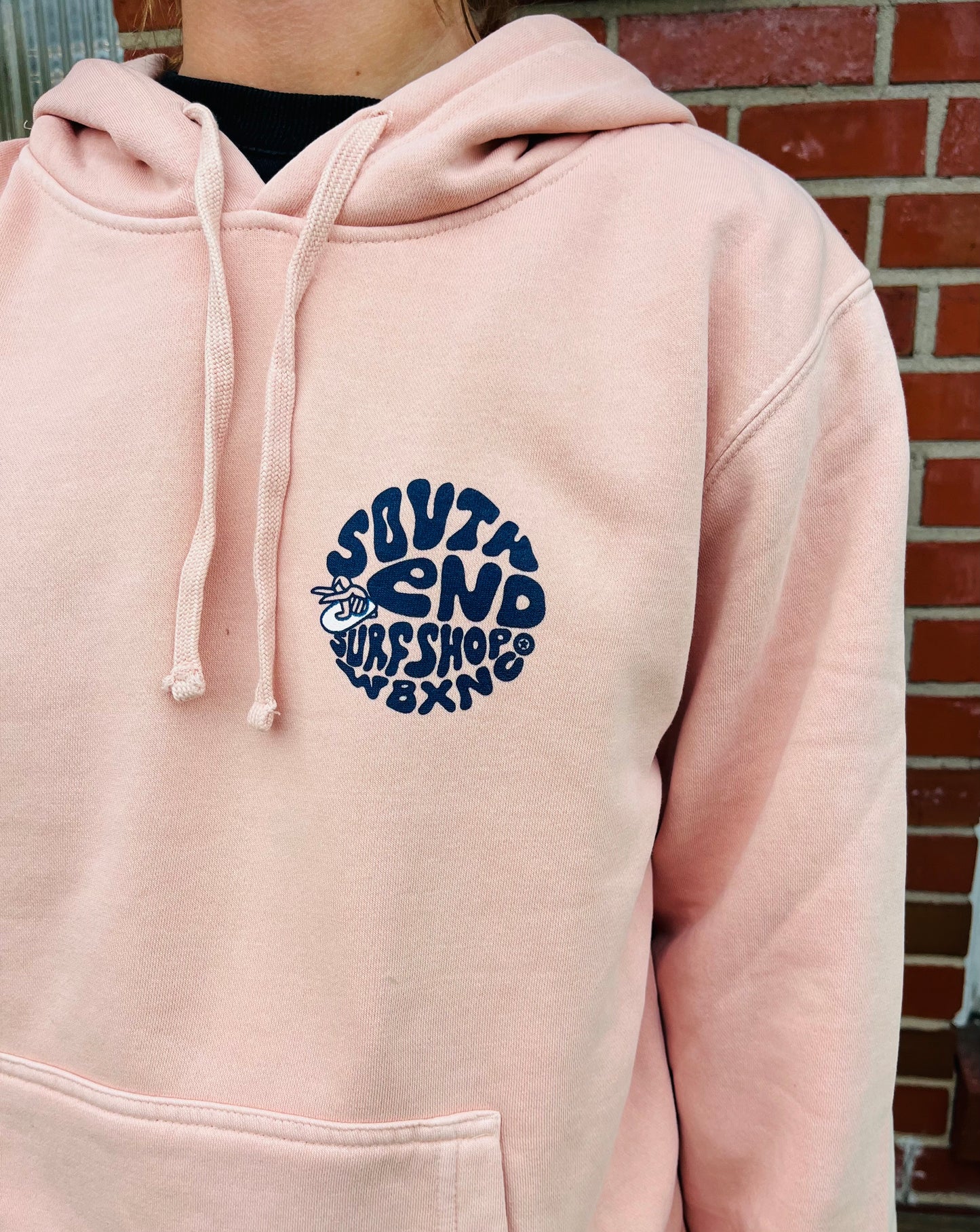 Retro Logo Adult Hoodie Dusty Pink