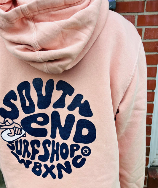 Retro Logo Adult Hoodie Dusty Pink
