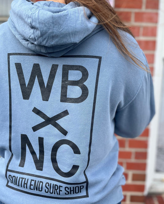 WBxNC Acid Wash Hoodie Slate Blue