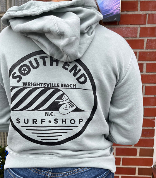 SESS Acid Wash Barrel Hoodie Sage