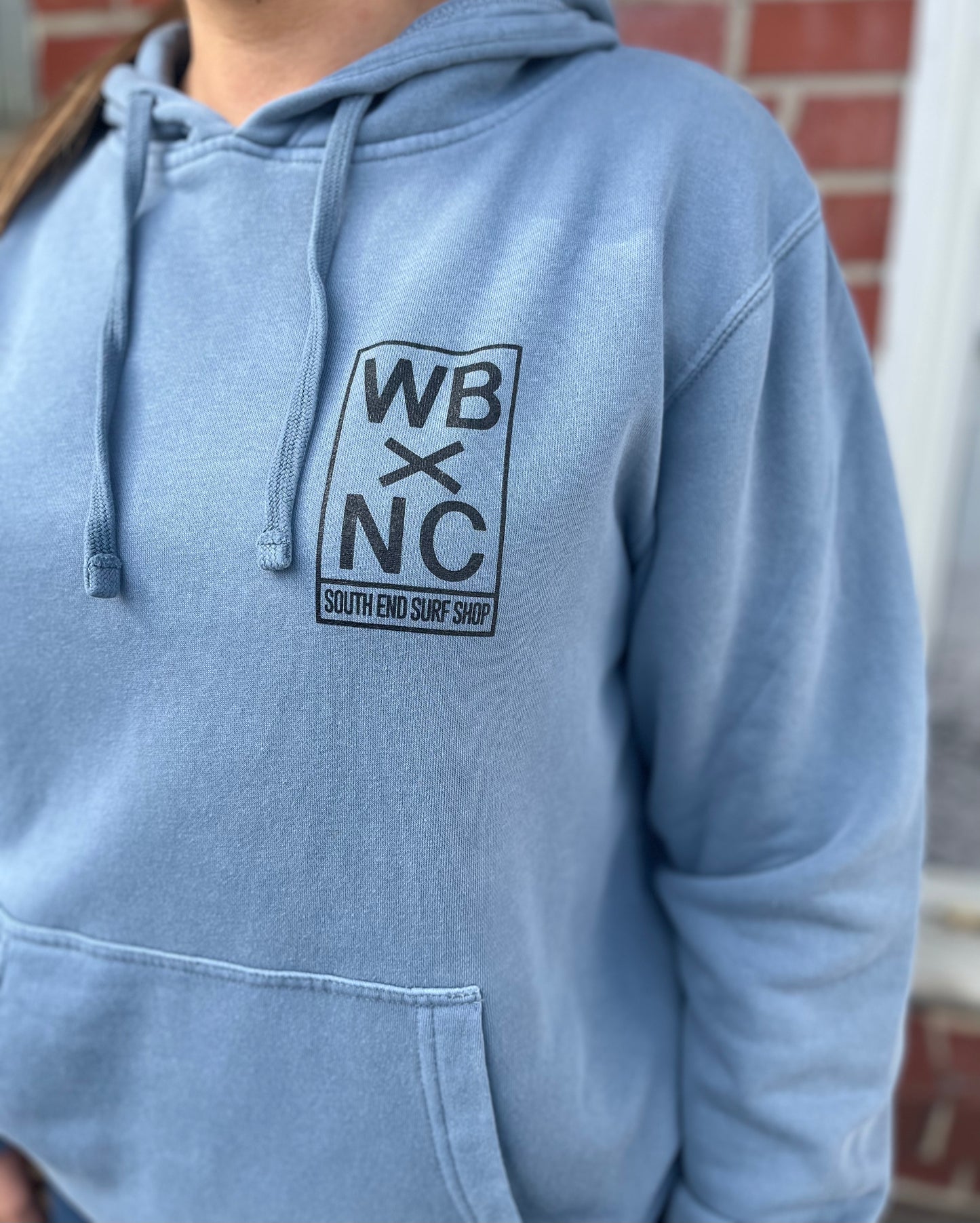 WBxNC Acid Wash Hoodie Slate Blue