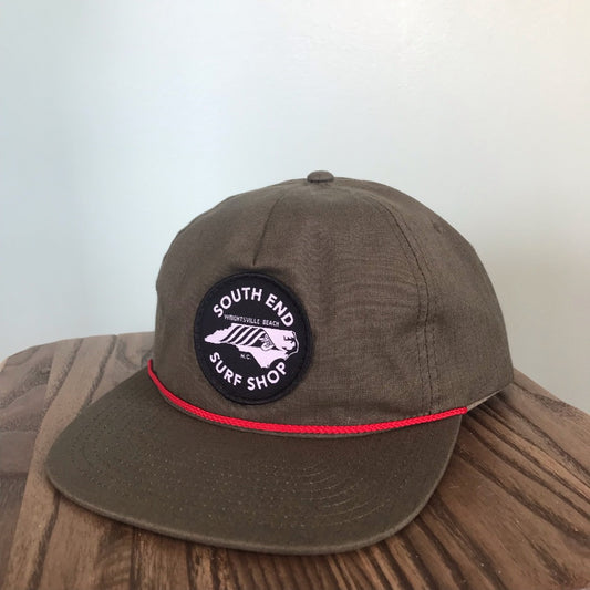 Woven NC Barrel Patch Snap Back Military Green